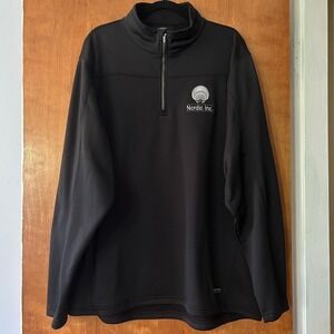 Charles River Sport Black Pullover Nordic‎ Logo Quarter Zip Active Mens 2XL NWOT